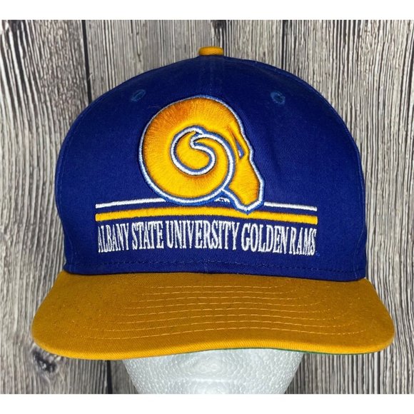 Albany State University ASU Golden Rams Snapback Baseball Cap Hat HBCU Blue Gold